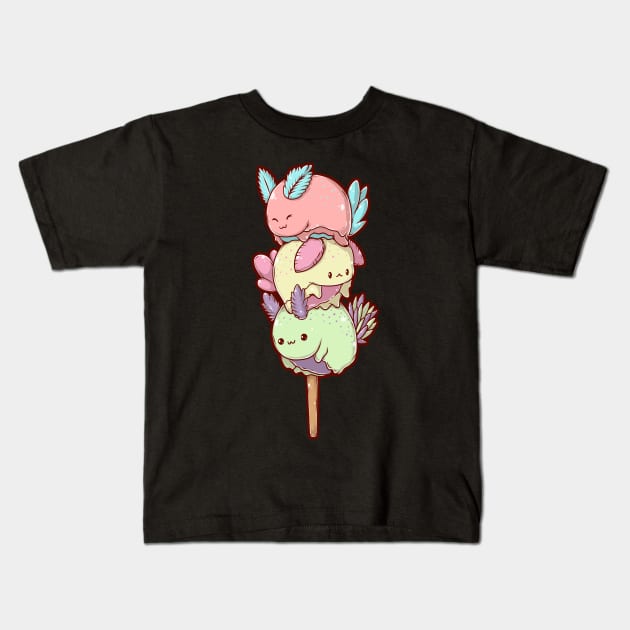 Kawaii Sea Slug Dango Kids T-Shirt by MimicGaming